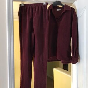 Corduroy pantsuit dark red/ pants have pockets